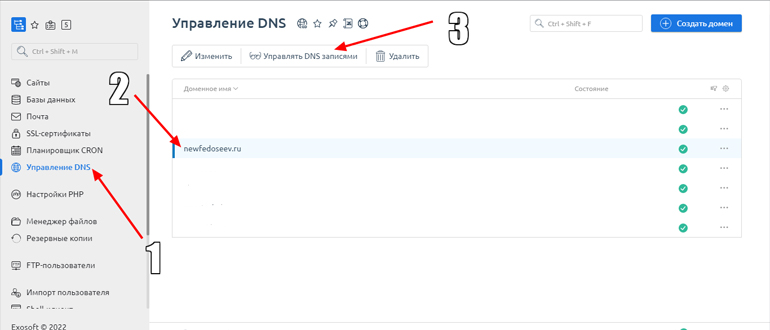 Размещение DNS записи